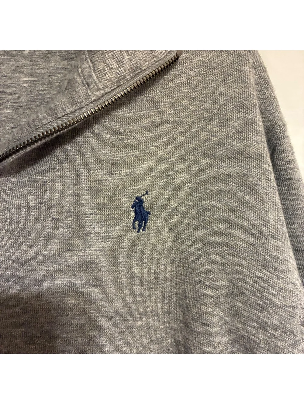 Polo Ralph Lauren Men's Gray Estate Rib Mock Neck Quarter Zip Pullover Size Med